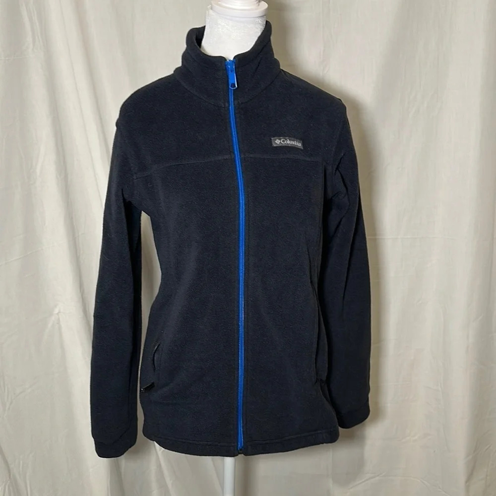boys black & blue fleece Columbia jacket size large 14/16